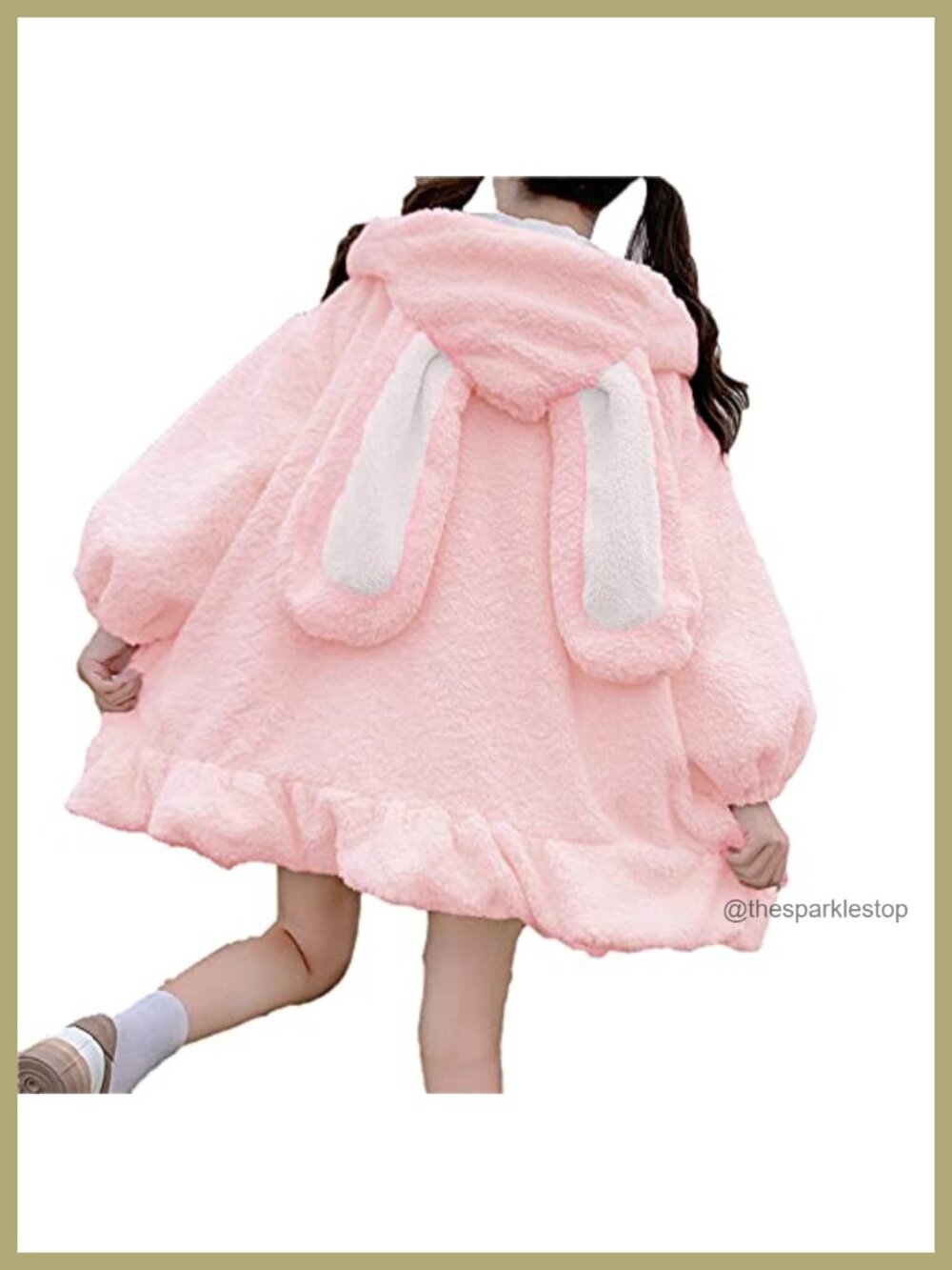 Kawaii Bunny Ear Hoodie Cosplay Fuzzy Fluffy Rabbit Sweater Oversized